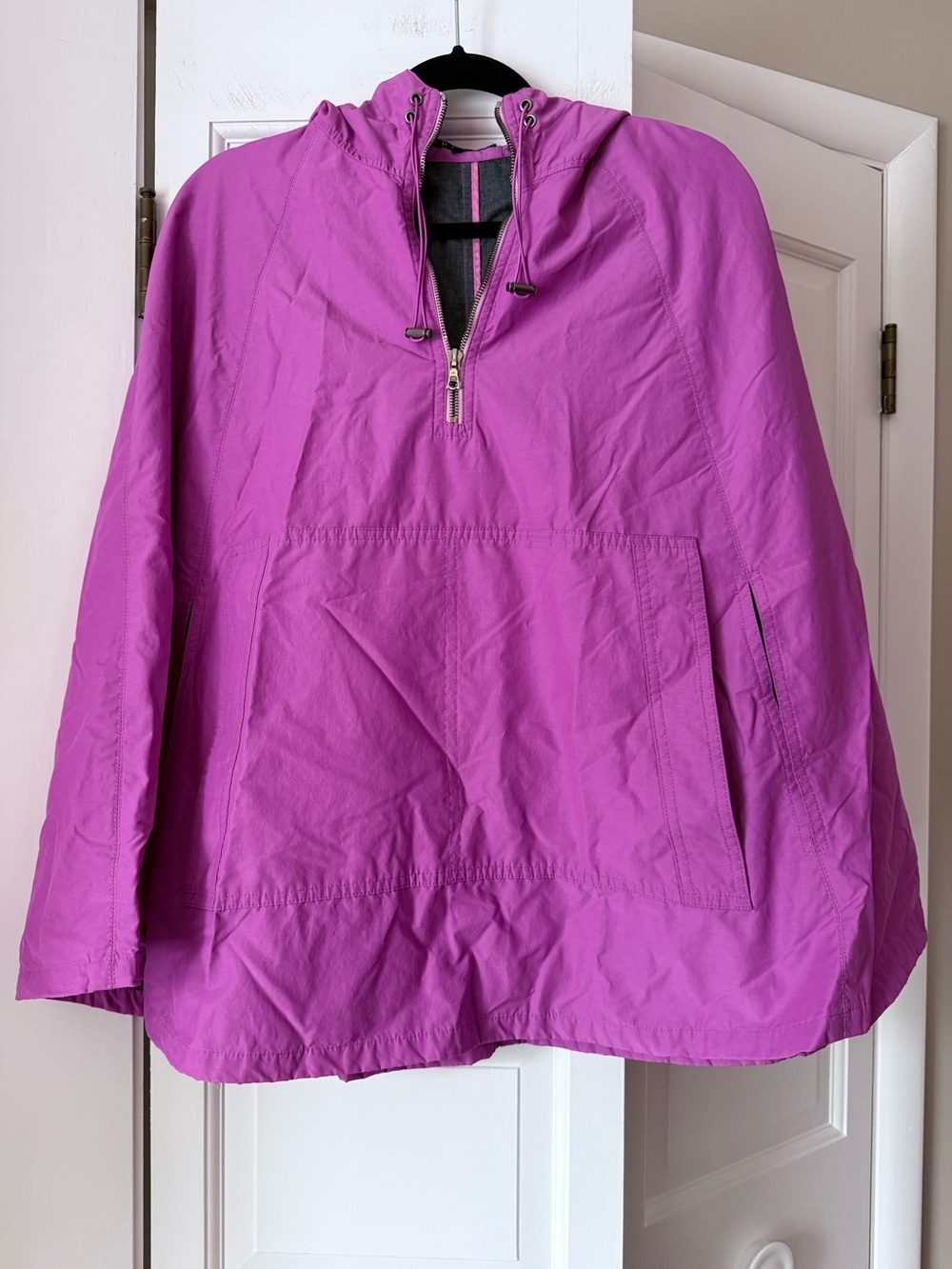 Theory Danijo Hooded Cape Poncho Anorak Purple Size M Half Zip
